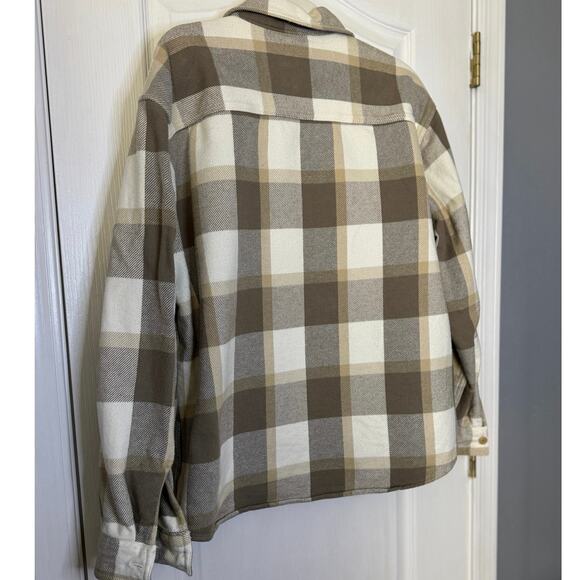 AMERICAN EAGLE MENS TAN PLAIN SHACKET- Large - Picture 3 of 7